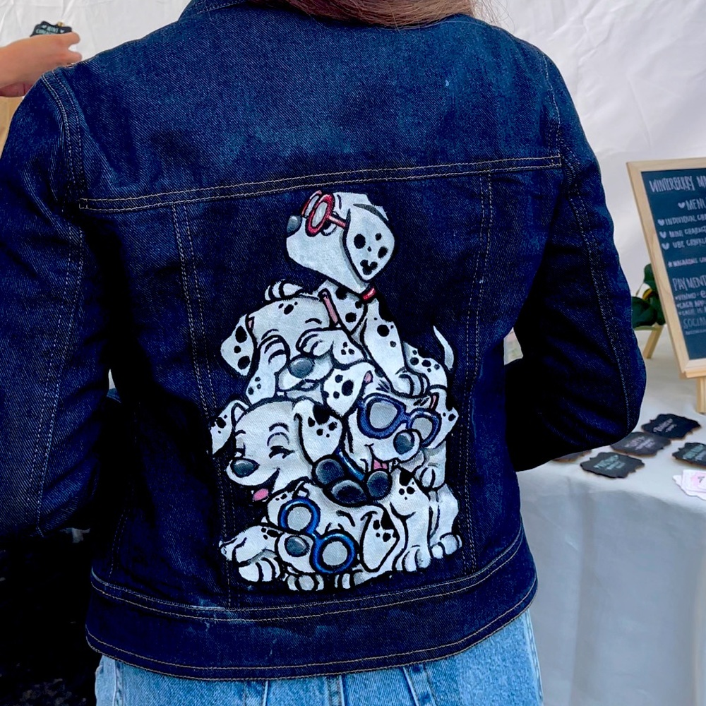Custom Hand Painted 101 Dalmatians Disney Jean Jacket